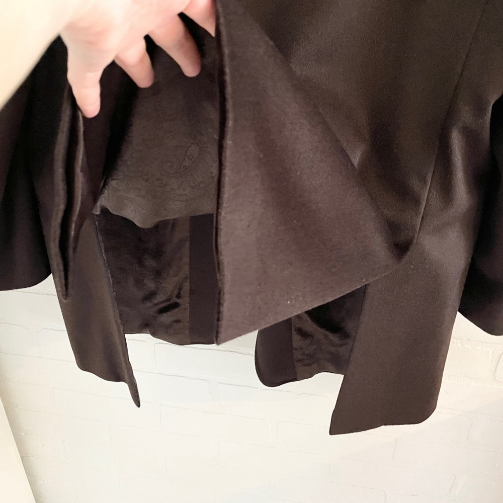 S.C. Soft Men’s Blazer Santo model Cashmere Wool Silk Brown Chocolate Size 46T - Picture 10 of 15